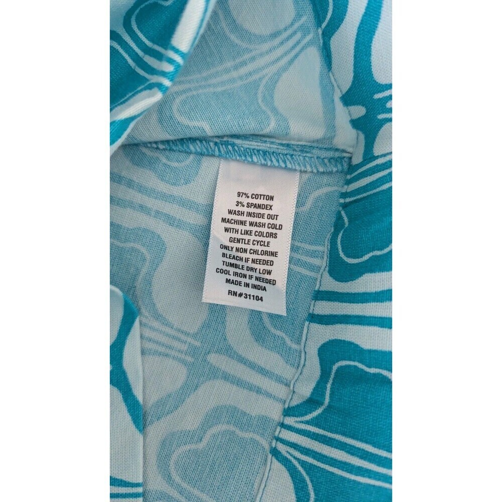 NWT Crown & Ivy Women’s Blue Aqua Floral 2pc Set Top XL & Cropped Pants 14 - Picture 5 of 9